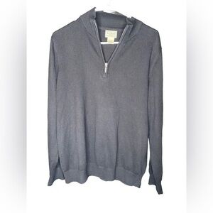 L.L. Bean quarter zip blue men’s cotton cashmere blend size medium
